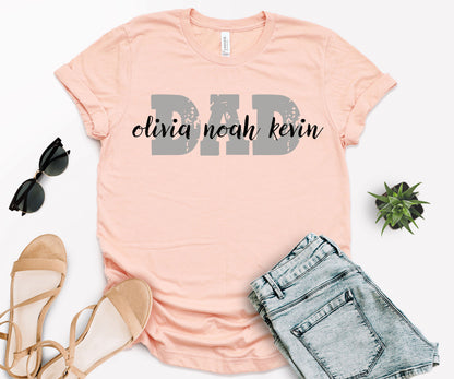 Custom Dad Shirt, Dad Shirt with Kids Names, Custom Father's Day Shirt-newamarketing
