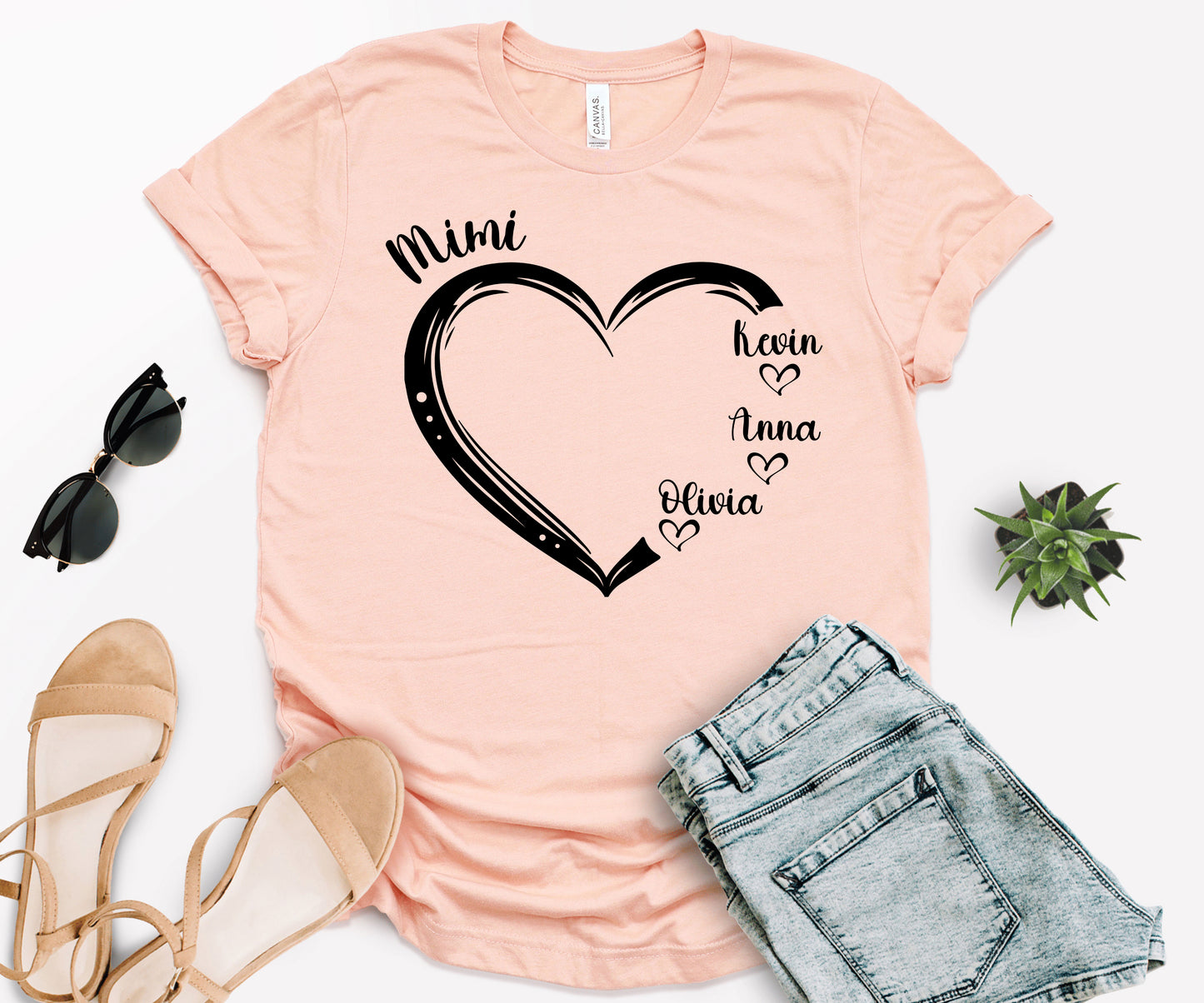 Custom Mimi Shirt, Mimi Heart Shirt, Custom Mother's Day Shirt-newamarketing