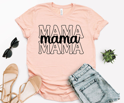 Stacked Font Mama Shirt, Retro Mama Shirt, Custom Mama Shirt-newamarketing