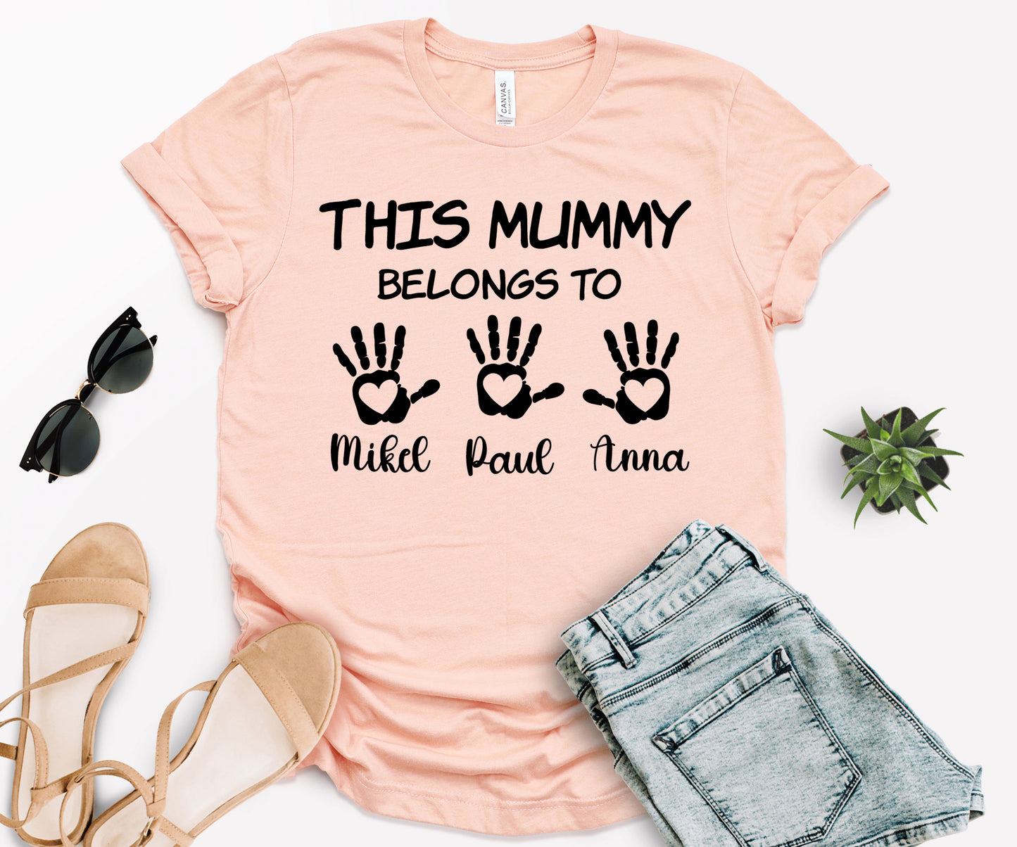 This Mummy Belongs Shirt, Personalised Mum Shirt, Handprint Mummy Shirt-newamarketing
