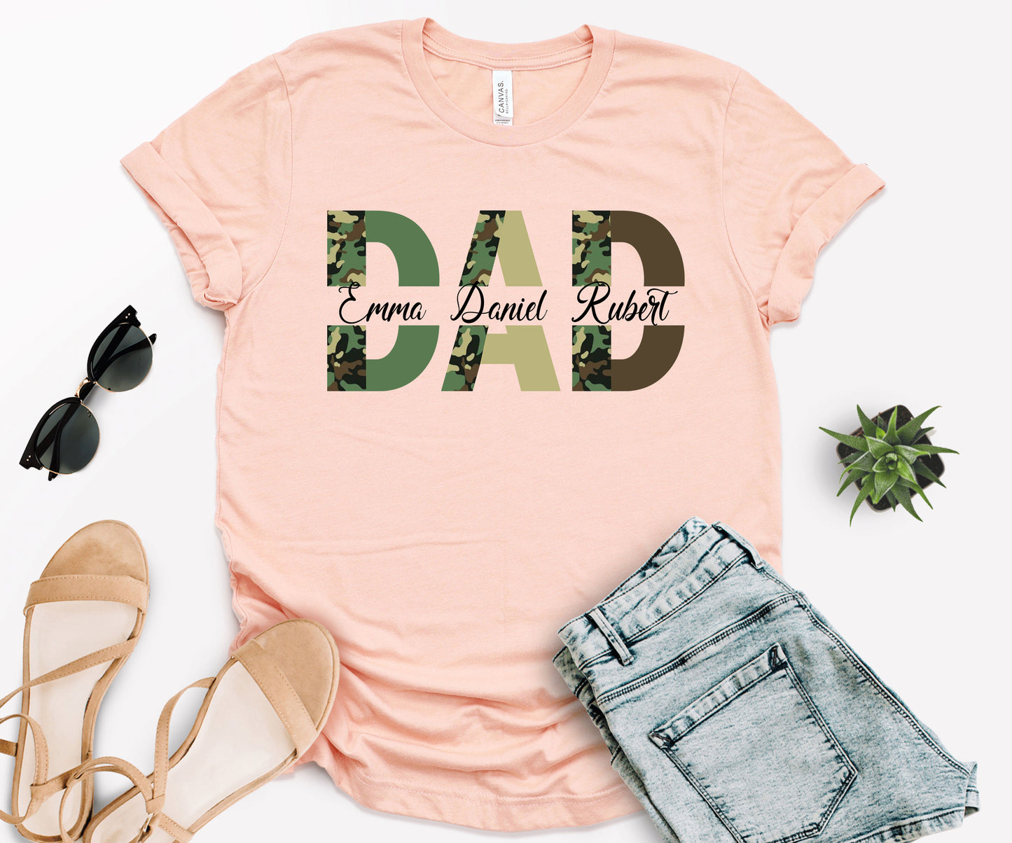 Custom Dad Shirt, Custom Kid's Names Papa Shirt, Father's Day Shirt-newamarketing