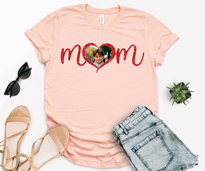 Custom Photo Mom Shirt, Mother Day Photo Shirt, Custom Mama Shirts-newamarketing