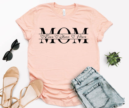 Mama Shirt with Kids Names, Personalized Mom Shirt, Names Mom Shirt-newamarketing