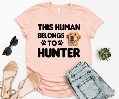 This Human Belongs to Shirt, Custom Photo Pet Shirt, Dog Dad Shirt-newamarketing