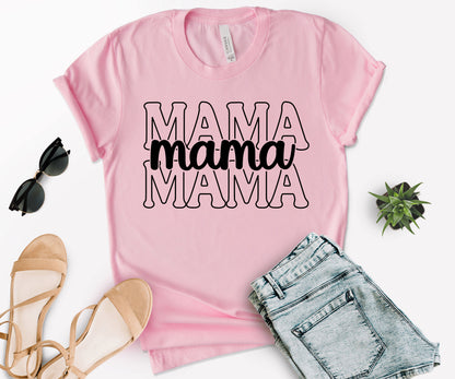 Stacked Font Mama Shirt, Retro Mama Shirt, Custom Mama Shirt-newamarketing