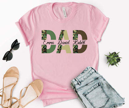 Custom Dad Shirt, Custom Kid's Names Papa Shirt, Father's Day Shirt-newamarketing