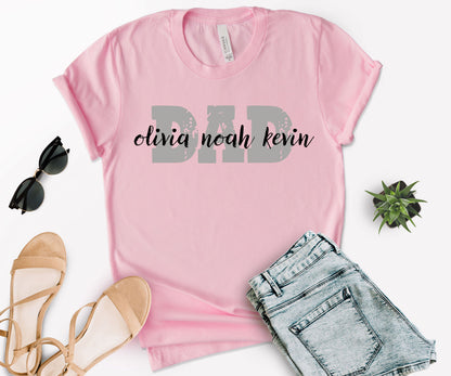 Custom Dad Shirt, Dad Shirt with Kids Names, Custom Father's Day Shirt-newamarketing