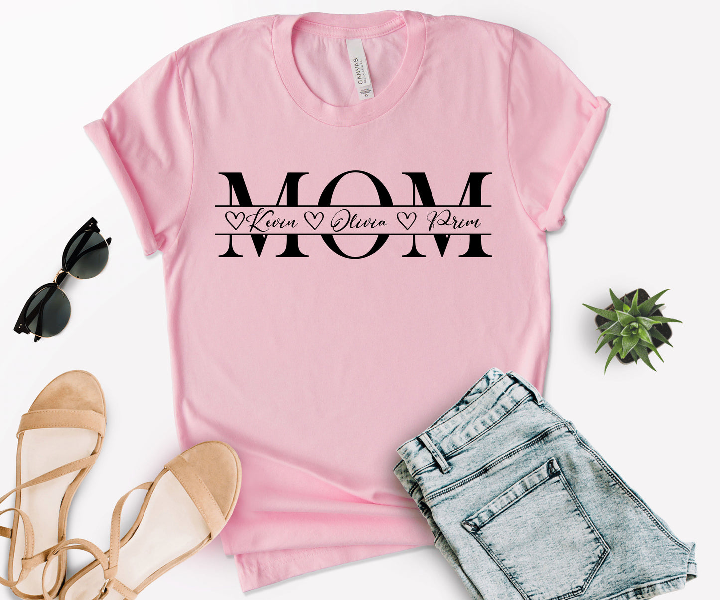 Mama Shirt with Kids Names, Personalized Mom Shirt, Names Mom Shirt-newamarketing