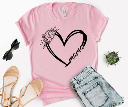 Custom Text Heart Line Shirt, Mom Heart Line Shirt, Personalized Mom Shirt-newamarketing