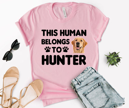 This Human Belongs to Shirt, Custom Photo Pet Shirt, Dog Dad Shirt-newamarketing