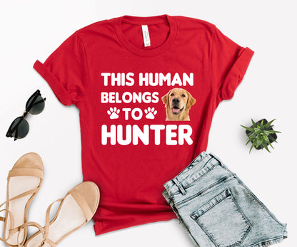 This Human Belongs to Shirt, Custom Photo Pet Shirt, Dog Dad Shirt-newamarketing