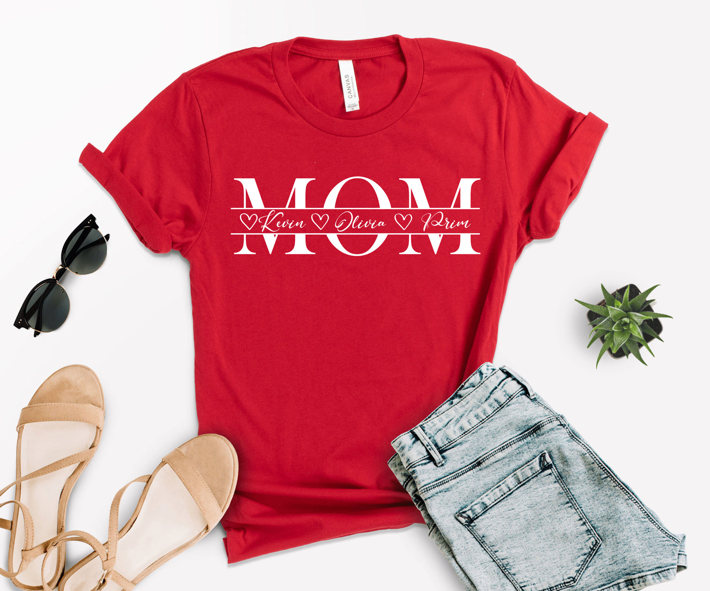 Mama Shirt with Kids Names, Personalized Mom Shirt, Names Mom Shirt-newamarketing