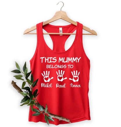 This Mummy Belongs Shirt, Personalised Mum Shirt, Handprint Mummy Shirt-newamarketing