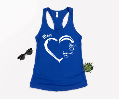 Personalized Mom Shirt, Mom Heart Shirt, Mom Shirt with Kids Name-newamarketing