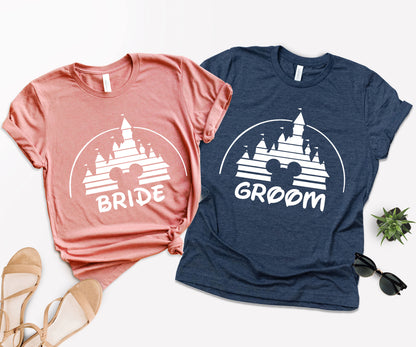 Bride and Groom Matching Shirts, Disney Matching Shirts, Disney Couple T-shirts-newamarketing