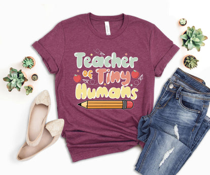 Teacher of Tiny Humans T-Shirt, Tank Top, Toddler T-Shirt, Baby Onesie - newamarketing