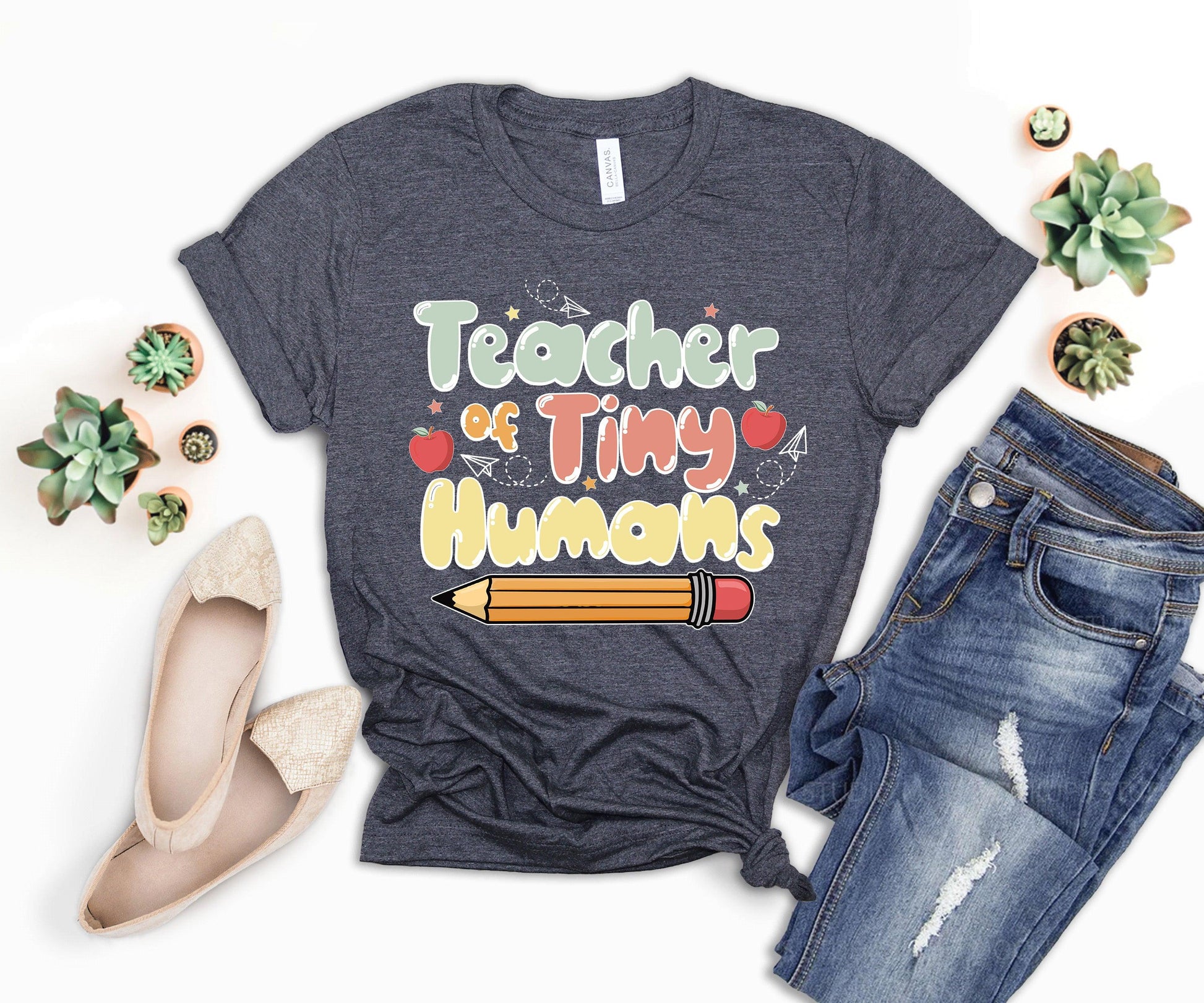 Teacher of Tiny Humans T-Shirt, Tank Top, Toddler T-Shirt, Baby Onesie - newamarketing