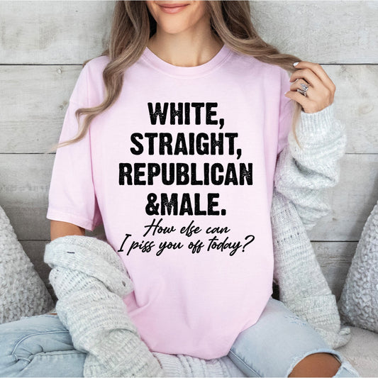 Straight White Male Shirt, Funny Patriotic Shirt, Comfort Colors T-Shirts-newamarketing