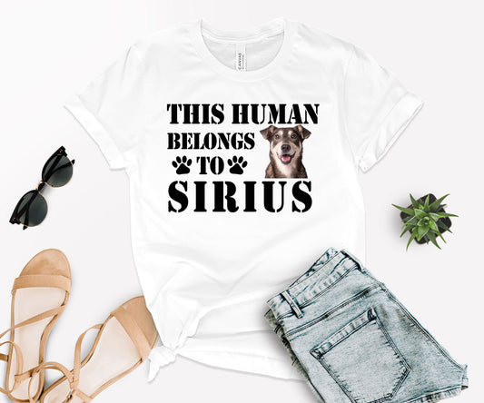 This Human Belongs to Shirt, Custom Dog Dad Shirt, Custom Photo Pet Shirt-newamarketing