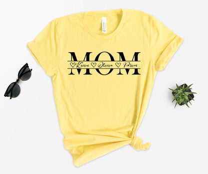 Mama Shirt with Kids Names, Personalized Mom Shirt, Names Mom Shirt-newamarketing
