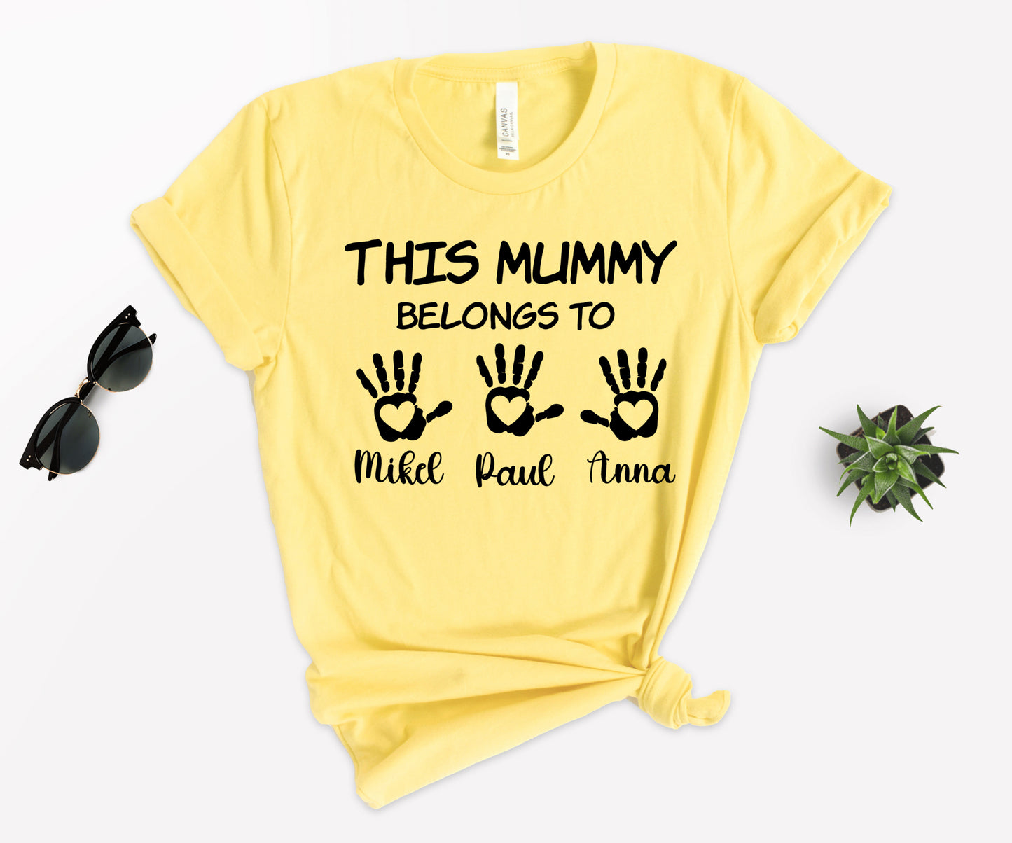 This Mummy Belongs Shirt, Personalised Mum Shirt, Handprint Mummy Shirt-newamarketing