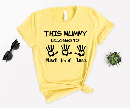 This Mummy Belongs Shirt, Personalised Mum Shirt, Handprint Mummy Shirt-newamarketing
